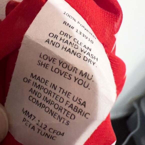 Show Me Your Mumu Tunic Small Peta Red White Stars Coverup V Neck Oversized - Picture 4 of 5